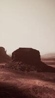 Desert Landscape With Distant Rock Formation video