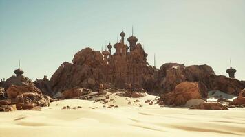 woestijn landschap met rotsen en lucht video