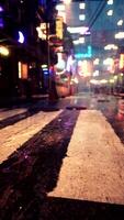 città strada notte scena con bianca linea video