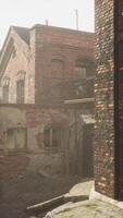 Weathered Brick Building in Urban Street, vertical video
