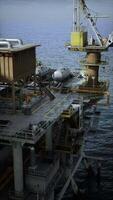 Aging Oil Rig Amidst Ocean Waves video