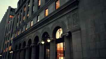 grandiose bâtiment avec de face l'horloge video