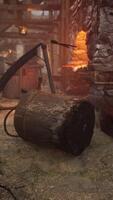 view of blacksmithing tools in the forge video