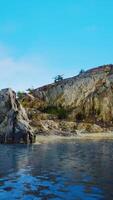 Aerial view of the dramatic coastline at the cliffs video