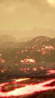 Lava Field under sunset lights video