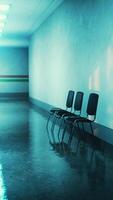 leerer Korridor im Krankenhaus mit Stühlen video