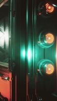 Futuristic interior of Spaceship corridor with light video