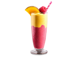 Raspberry Mango Smoothie A refreshing raspberry mango smoothie in a modern glass adorned with raspberries png