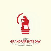 Happy Grandparents day creative ads design.Happy Grandparents day, July 28, , 3d illustration vector