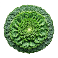 Rapini Floret Mandala dark green rapini florets layered in a symmetrical circular composition buds gracefully png