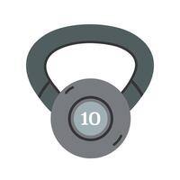 Iron kettlebell 10 kg icon. Heavy sports equipment for gym, training, fitness, exercise. Dumbbell for pumping up muscles, healthy lifestyle. Hand drawn clipart isolated on white vector