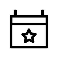 calendar icon with star sign vector
