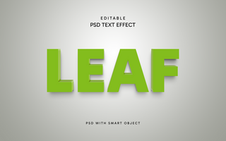 Leaf 3D Text Style Effect psd