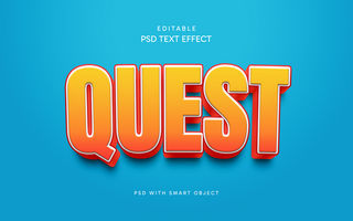 Quest 3D Text Style Effect psd