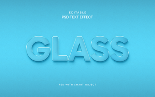 Glass Text Style Effect psd