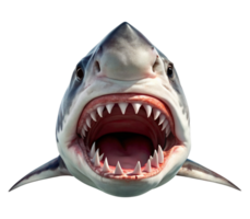 frontal requin avec ouvert bouche coloré et coloré png