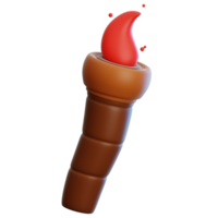 bambou torche 3d illustration pour la toile, application, infographie, etc png