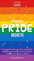 uma colorida poster para orgulho mês com uma arco Iris e confete psd