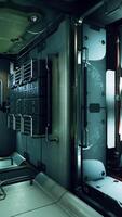 interno della futuristica stazione spaziale internazionale video