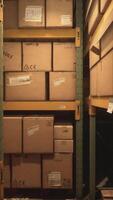 Warehouse storage of retail merchandise shop video