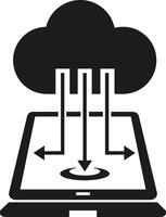 nube icono símbolo imagen. ilustración de el hospedaje almacenamiento vector