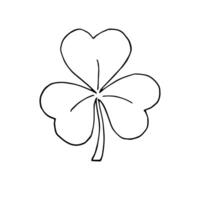 Hand drawn doodle sketch shamrock clover vector