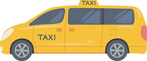 Yellow Taxi Cab Transport Vehicle Car Service Illustration Graphic Element Art Card vector