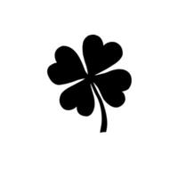 Hand drawn shamrock clover silhouette vector