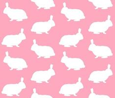 Seamless pattern of bunny rabbit silhouette vector