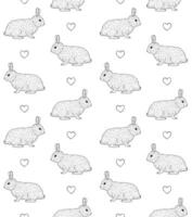 Seamless pattern of flat rabbit bunny vector