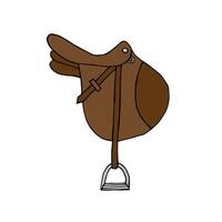 Hand drawn doodle sketch horse saddle vector