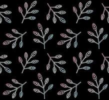 Seamless pattern of hand drawn leaves vector