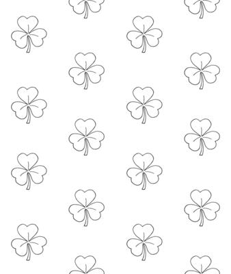 Seamless pattern of hand drawn shamrock