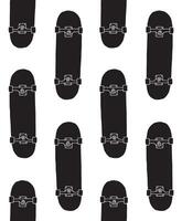 Seamless pattern of sketch skateboard vector