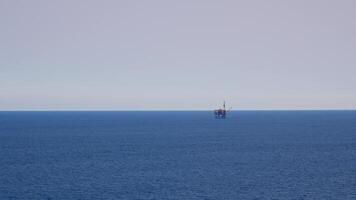Oil rig operations in the ocean video