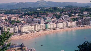 Beach, city, mountains. panoramic view video