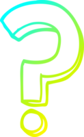 cold gradient line drawing of a cartoon question mark png