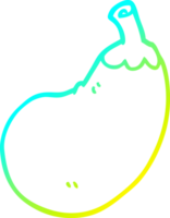 cold gradient line drawing of a cartoon eggplant png