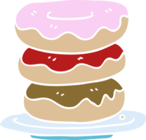 cartoon doodle plate of donuts png