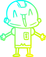 frio gradiente linha desenhando do uma desenho animado robô png