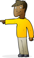 cartoon man wijzend png