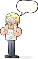 cartoon shocked gym man with speech bubble png