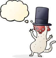 cartoon monkey in top hat with thought bubble png