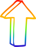 rainbow gradient line drawing of a cartoon arrow png