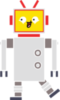 platt Färg retro tecknad serie av en robot png