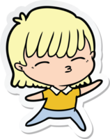 sticker of a cartoon woman png