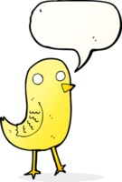grappig tekenfilm vogel met toespraak bubbel png