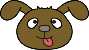 hand drawn quirky cartoon dog face png