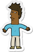 sticker of a cartoon confused man png