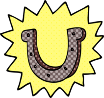 cartoon doodle lucky horseshoe png